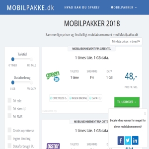 Mobilpakke.dk - Sammenlign mobilpakker - mobile, price comparison